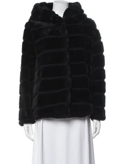 Pre-owned Apparis Faux Fur Jacket In Black