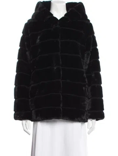 Pre-owned Apparis Faux Fur Jacket In Black