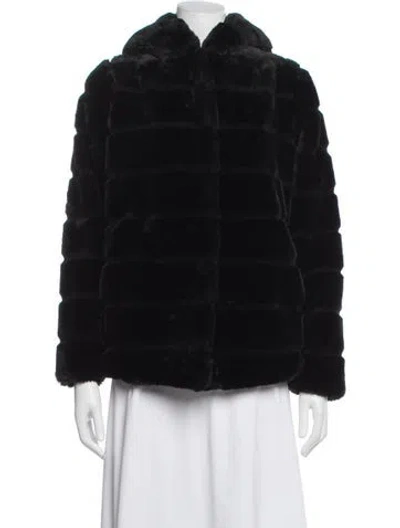 Pre-owned Apparis Faux Fur Jacket In Black