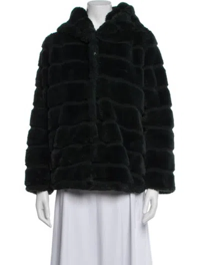 Pre-owned Apparis Faux Fur Jacket In Black/green