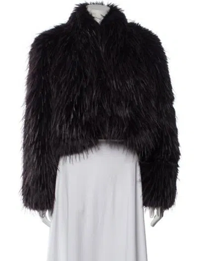 Pre-owned Apparis Faux Fur Jacket In Black/purple