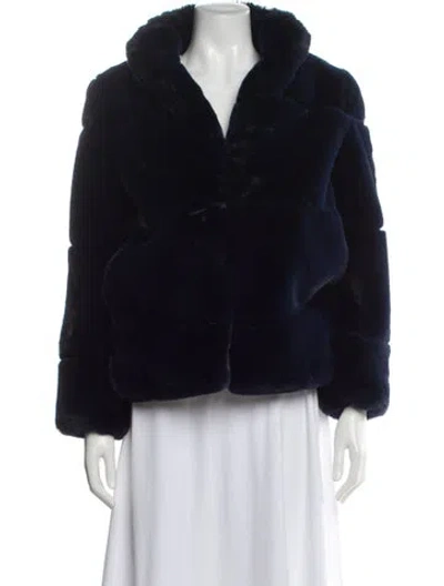 Pre-owned Apparis Faux Fur Jacket In Blue