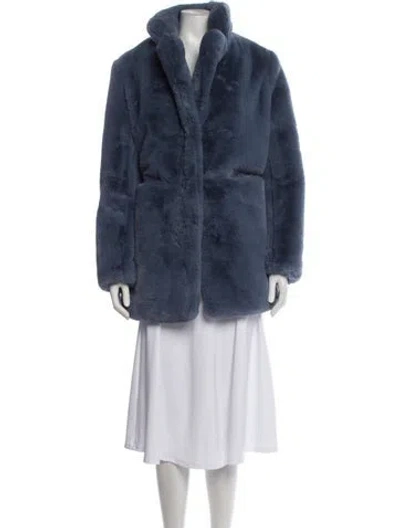 Pre-owned Apparis Faux Fur Jacket In Blue