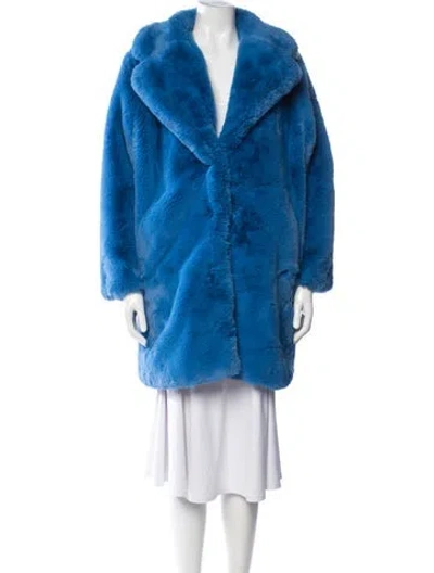 Pre-owned Apparis Faux Fur Jacket In Blue