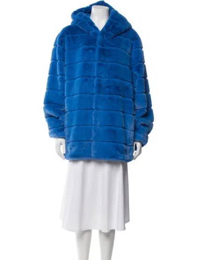 Pre-owned Apparis Faux Fur Jacket In Blue