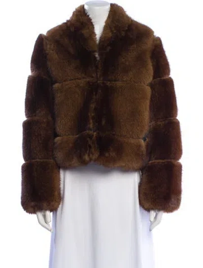 Pre-owned Apparis Faux Fur Jacket In Brown