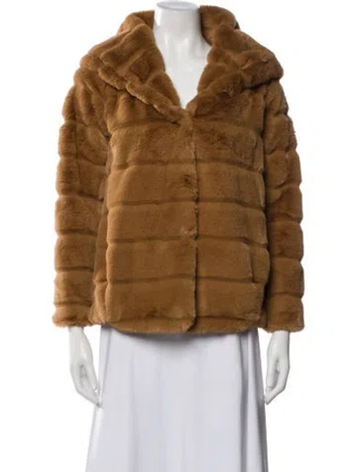 Pre-owned Apparis Faux Fur Jacket In Brown
