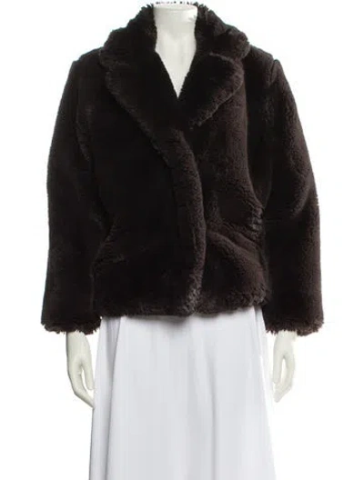 Pre-owned Apparis Faux Fur Jacket In Brown