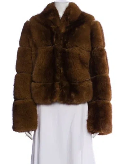 Pre-owned Apparis Faux Fur Jacket In Brown
