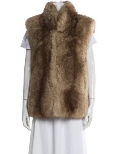 Pre-owned Apparis Faux Fur Jacket In Brown