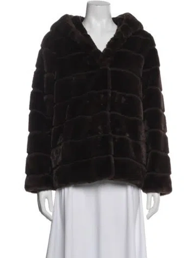 Pre-owned Apparis Faux Fur Jacket In Brown
