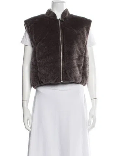 Pre-owned Apparis Faux Fur Jacket In Brown
