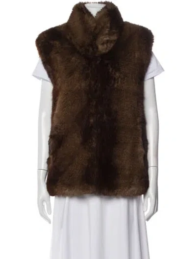 Pre-owned Apparis Faux Fur Jacket In Brown