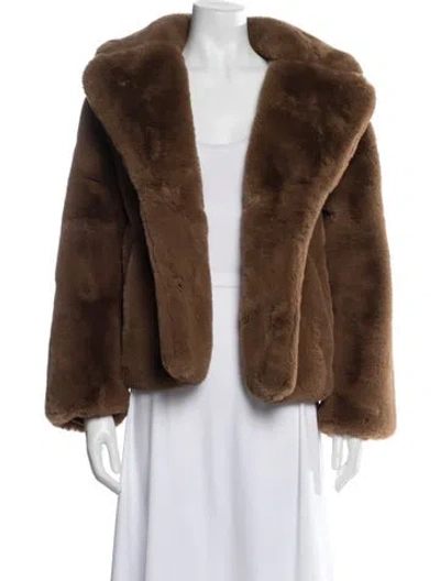 Pre-owned Apparis Faux Fur Jacket In Brown