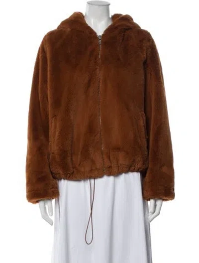 Pre-owned Apparis Faux Fur Jacket In Brown
