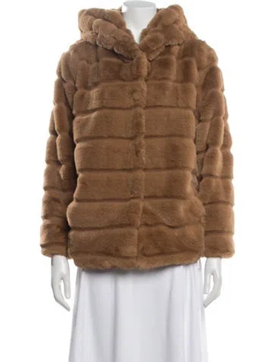 Pre-owned Apparis Faux Fur Jacket In Brown