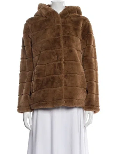 Pre-owned Apparis Faux Fur Jacket In Brown