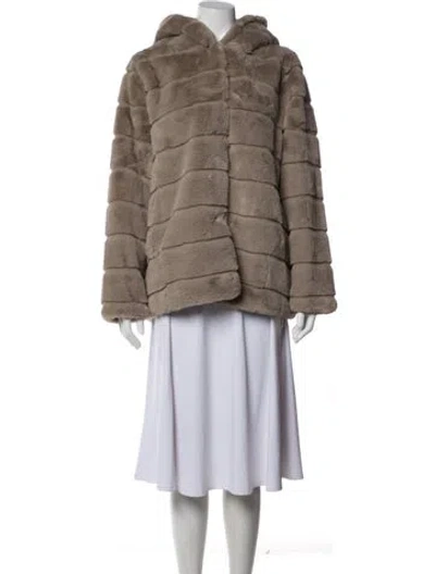 Pre-owned Apparis Faux Fur Jacket In Brown
