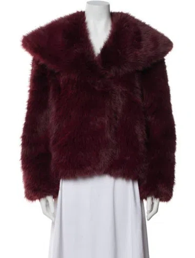 Pre-owned Apparis Faux Fur Jacket In Burgundy