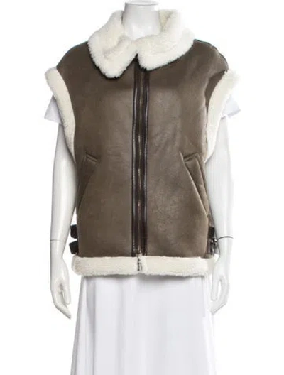 Pre-owned Apparis Faux Fur Jacket In Gold