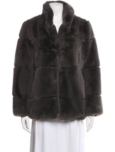 Pre-owned Apparis Faux Fur Jacket In Gray