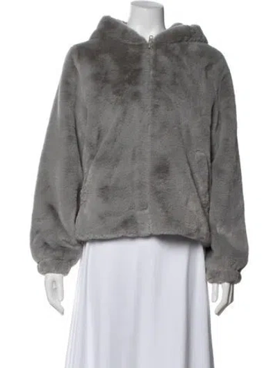 Pre-owned Apparis Faux Fur Jacket In Gray