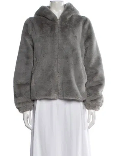 Pre-owned Apparis Faux Fur Jacket In Gray