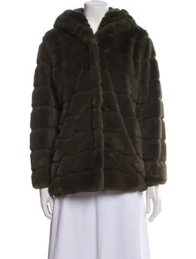 Pre-owned Apparis Faux Fur Jacket In Green
