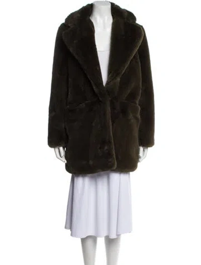 Pre-owned Apparis Faux Fur Jacket In Green