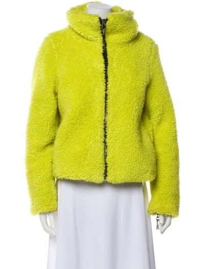 Pre-owned Apparis Faux Fur Jacket In Green
