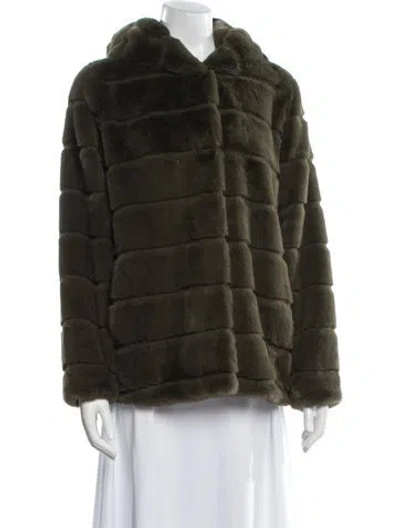 Pre-owned Apparis Faux Fur Jacket In Green