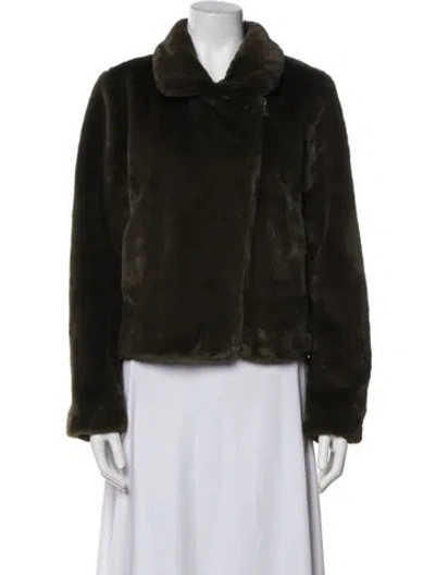 Pre-owned Apparis Faux Fur Jacket In Green