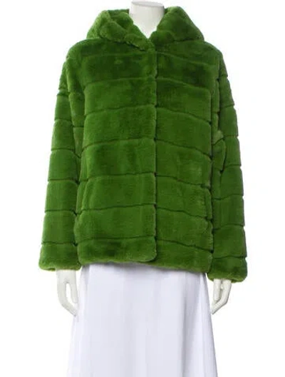 Pre-owned Apparis Faux Fur Jacket In Green