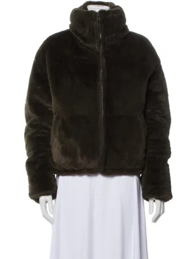 Pre-owned Apparis Faux Fur Jacket In Green