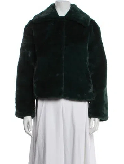 Pre-owned Apparis Faux Fur Jacket In Green