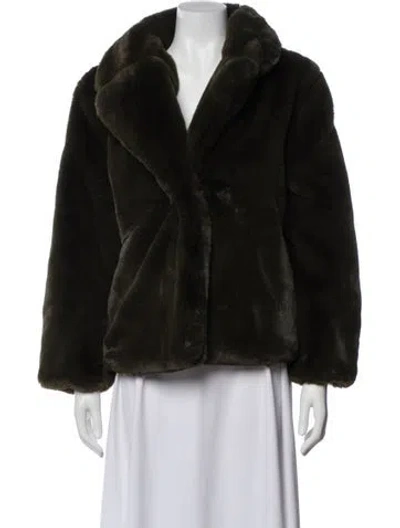 Pre-owned Apparis Faux Fur Jacket In Green