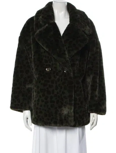 Pre-owned Apparis Faux Fur Jacket In Green