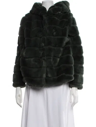 Pre-owned Apparis Faux Fur Jacket In Green