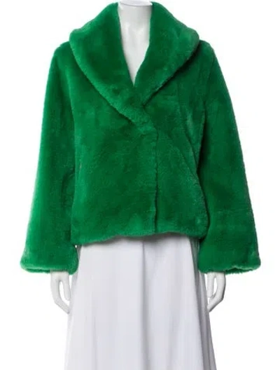 Pre-owned Apparis Faux Fur Jacket In Green