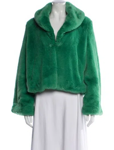 Pre-owned Apparis Faux Fur Jacket In Green