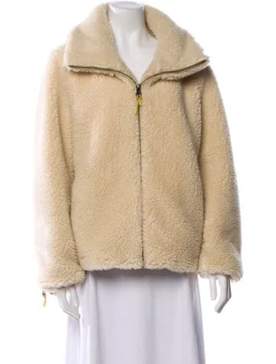 Pre-owned Apparis Faux Fur Jacket In Neutral