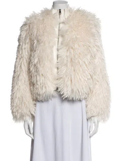 Pre-owned Apparis Faux Fur Jacket In Neutral