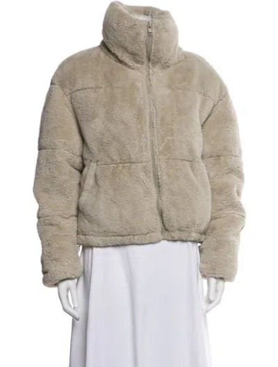Pre-owned Apparis Faux Fur Jacket In Neutrals