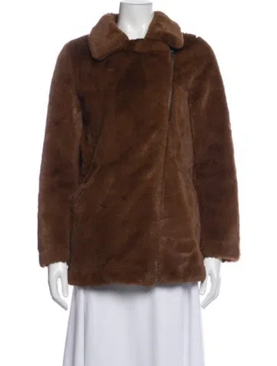 Pre-owned Apparis Faux Fur Jacket In Orange