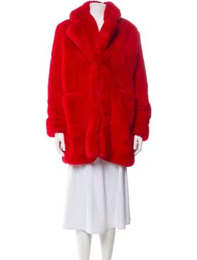 Pre-owned Apparis Faux Fur Jacket In Red