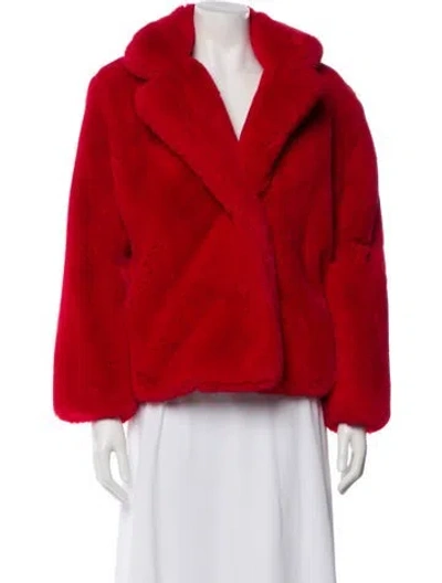 Pre-owned Apparis Faux Fur Jacket In Red