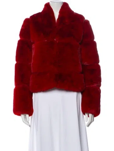 Pre-owned Apparis Faux Fur Jacket In Red