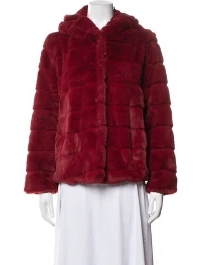 Pre-owned Apparis Faux Fur Jacket In Red