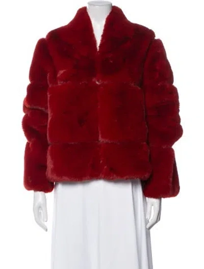 Pre-owned Apparis Faux Fur Jacket In Red