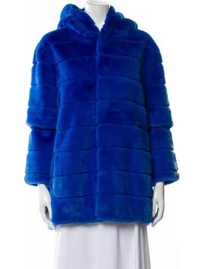 Pre-owned Apparis Faux Fur Jacket W/ Tags In Blue